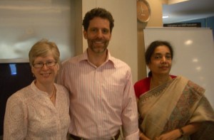 Beth, Adam Grosky, and Sudha Rao at the Fulbright House