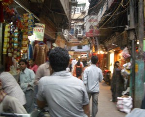 Narrow street in Chandni Chowk, Old Delhi