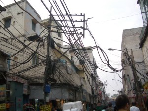 Jumble of wires in Old Delhi